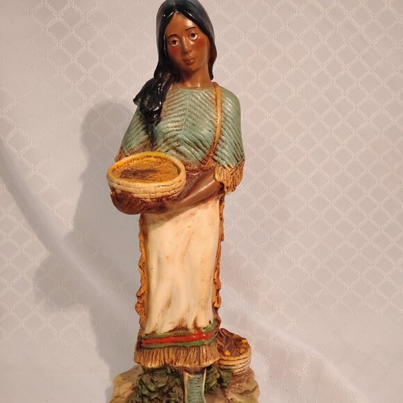 Vintage 1980s Homco Native American Woman W/Baby In Papoose - Picture 1 of 9